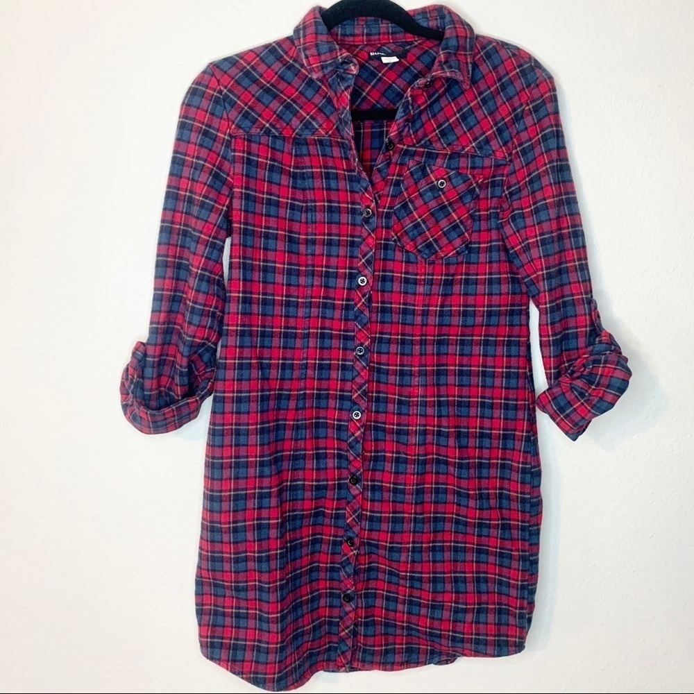BDG women’s red flannel dress small button down